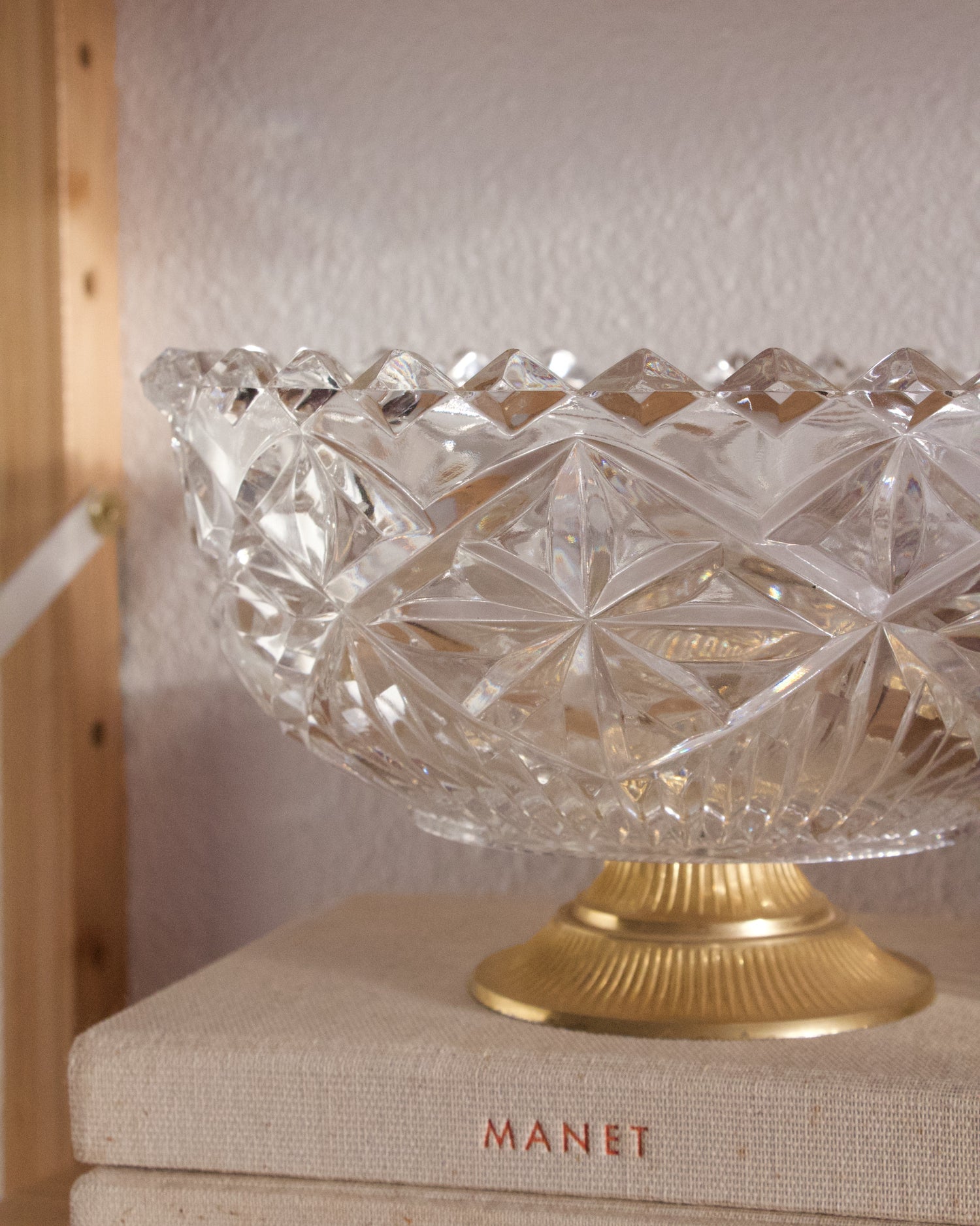 Ancienne coupe en cristal de bavière sur pied - Brocante Vannes Décoration Meubles Vintage 