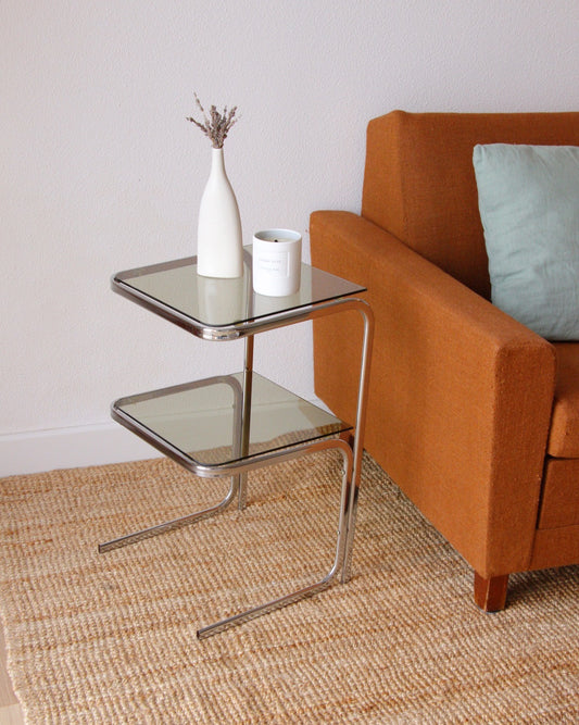 Bout de canapé vintage métal chromé 70s - Brocante Vannes Mobilier & Décoration Vintage