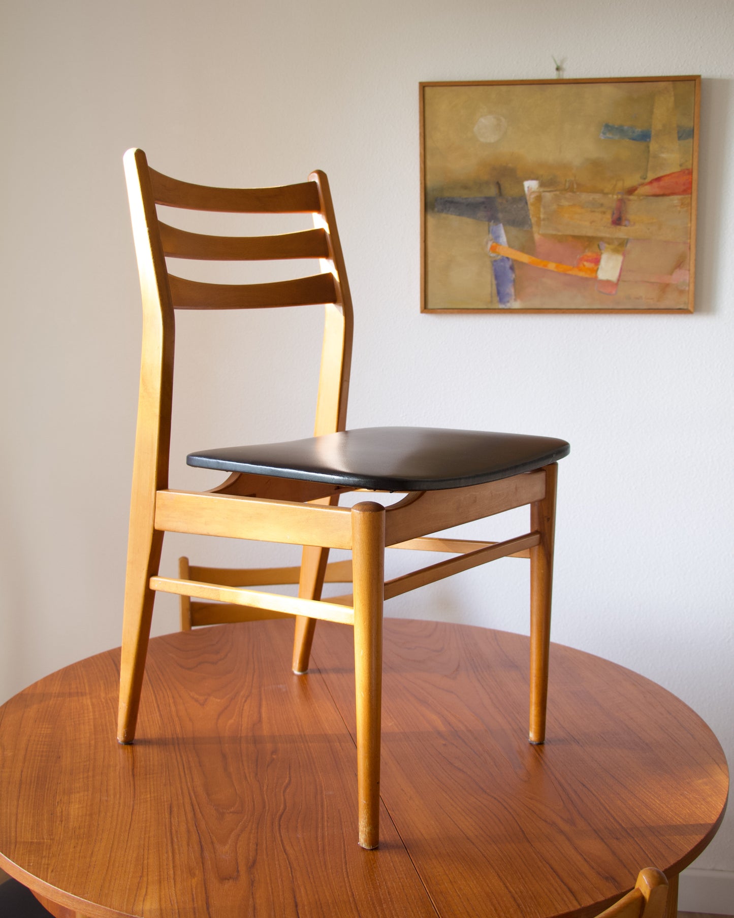 Chaises scandinaves hêtre miel années 60 vintage Pépites Déco Vintage Brocante Vannes