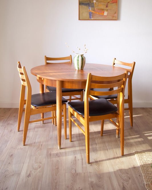 Table scandinave teck blond années 60 Pépites Déco Vintage Brocante Vannes 