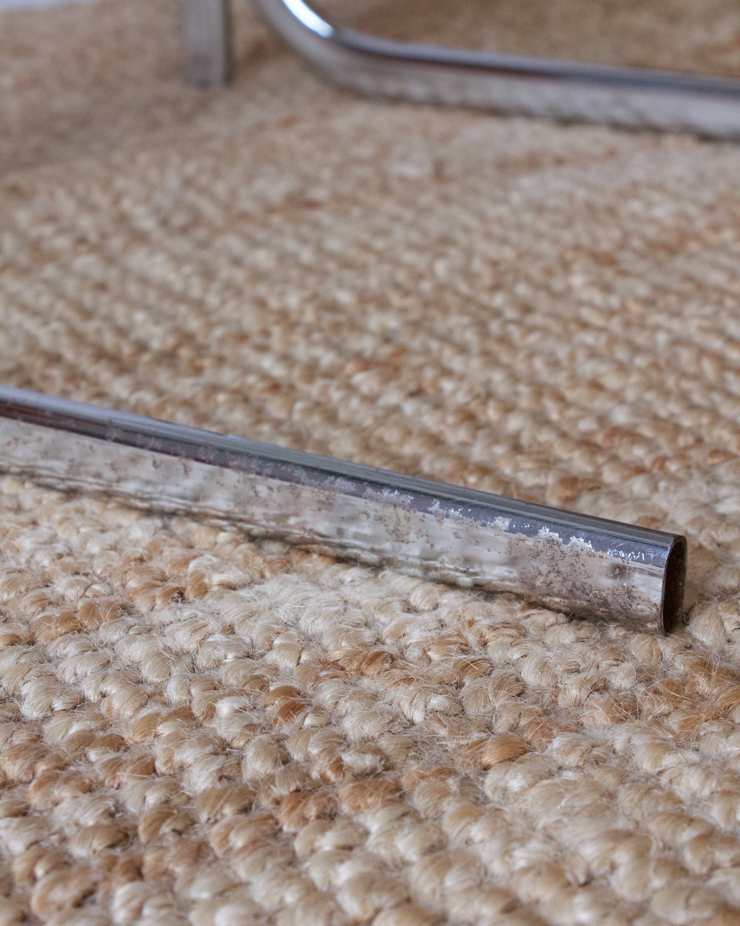 Bout de canapé vintage métal chromé 70s