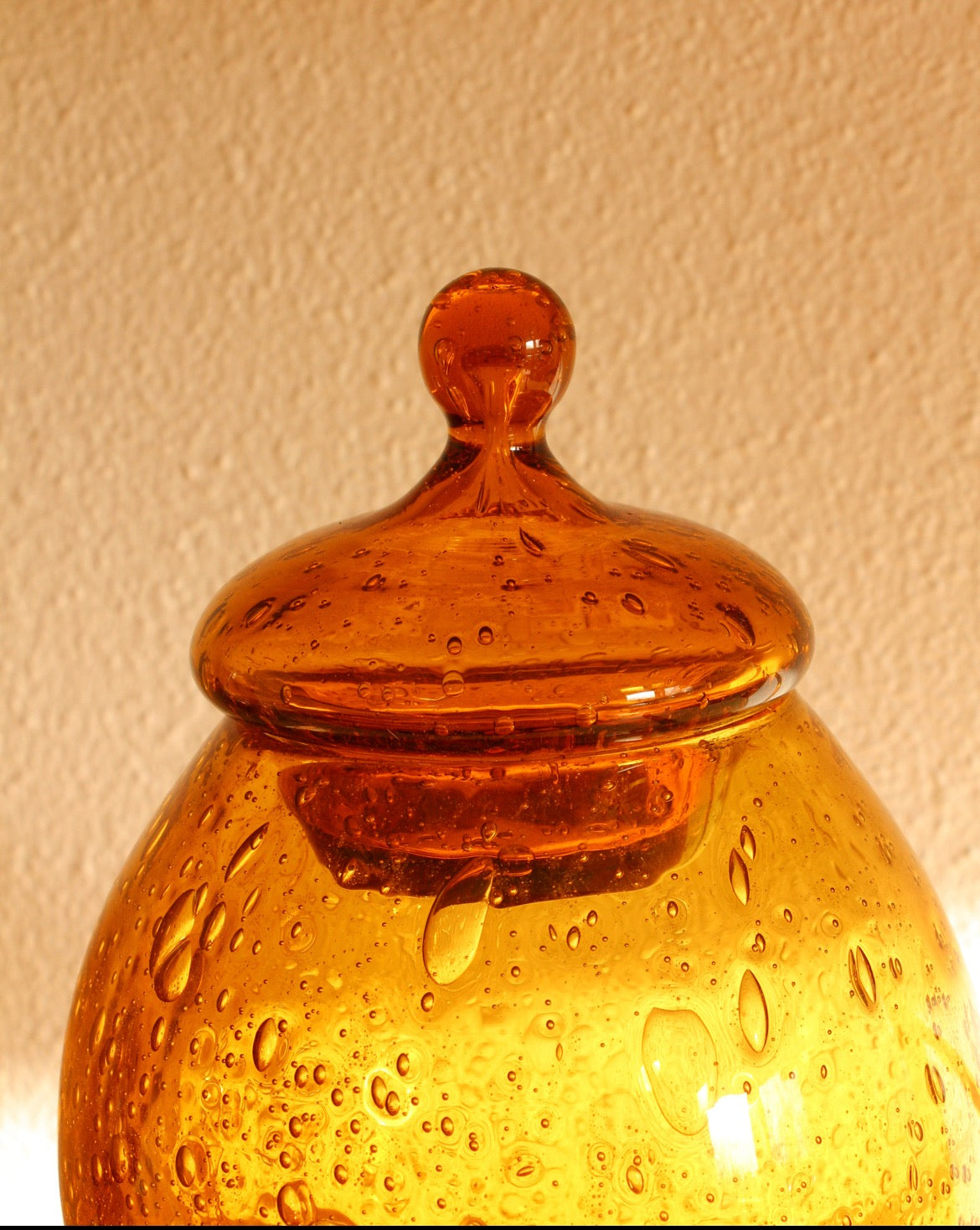 Bonbonnière verre soufflé de la verrerie La Rochère - Pépites Brocante Vannes Décoration Vintage