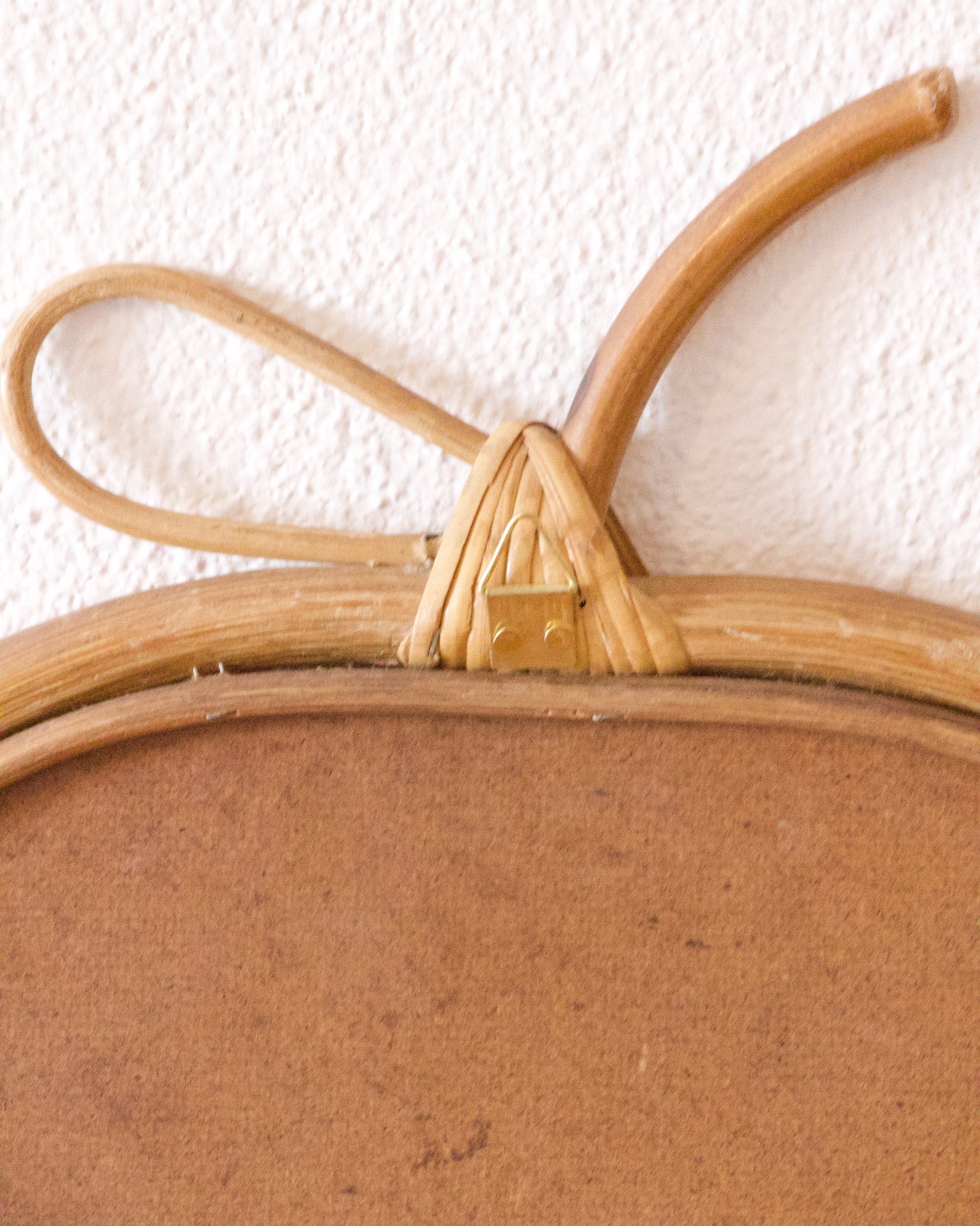 Miroir rotin pomme années 60/70