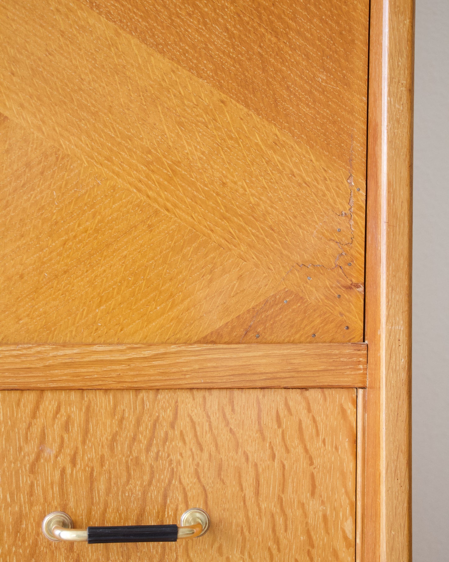 Secrétaire placage chêne années 50/60