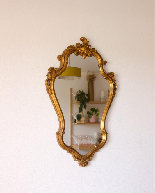 Miroir doré arabesque style baroque vintage - Brocante Vannes Décoration vintage