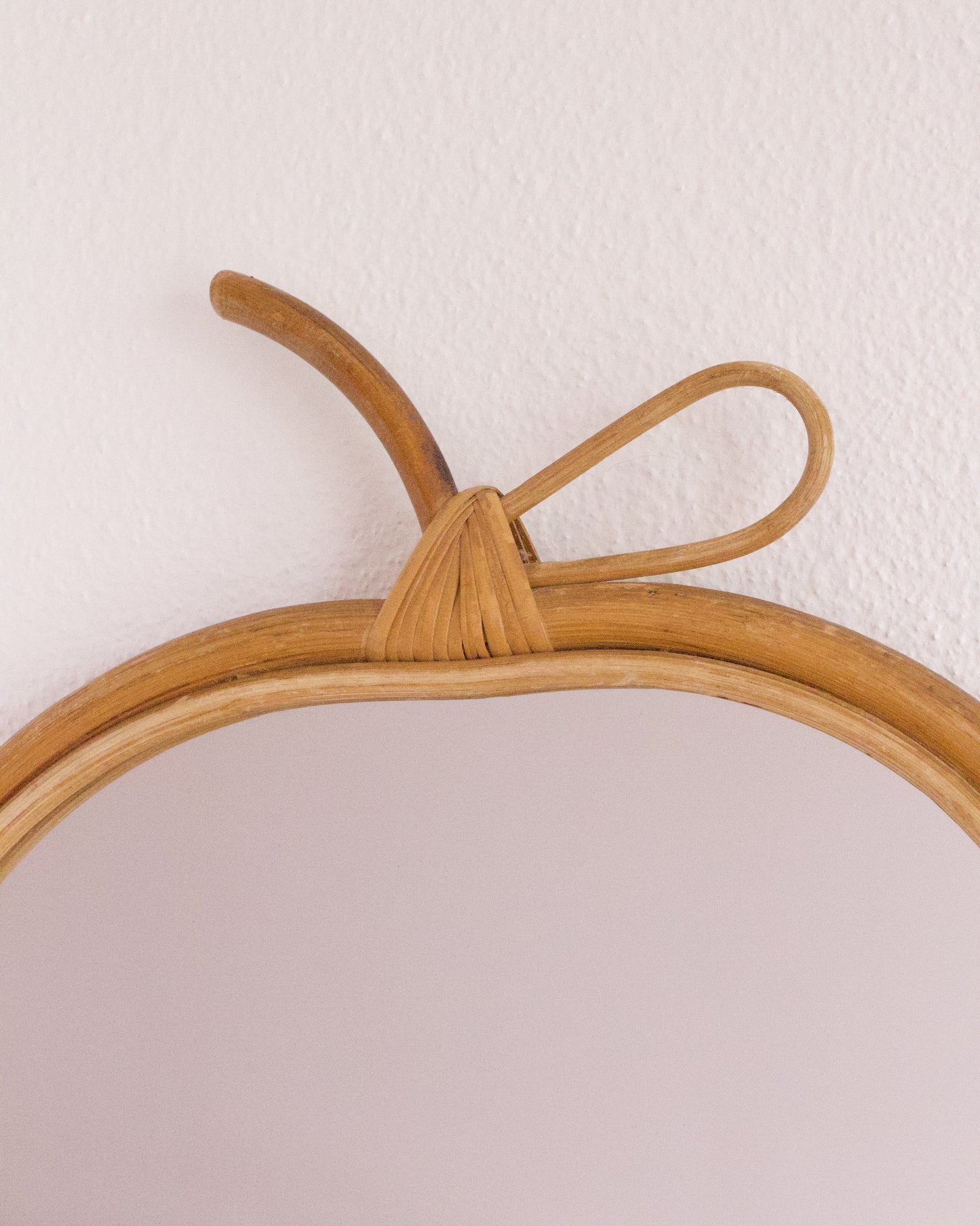 Miroir rotin pomme années 60/70