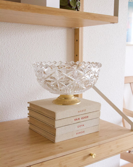 Ancienne coupe en cristal de bavière sur pied - Brocante Vannes Décoration Meubles Vintage 