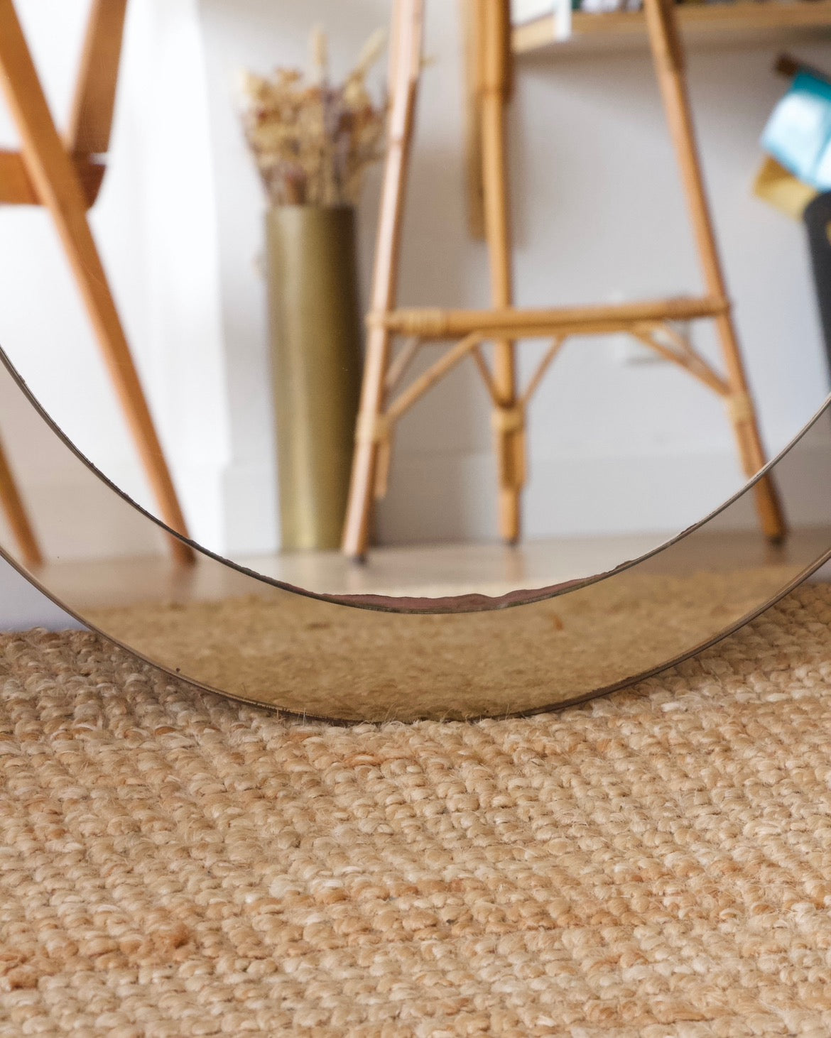 Miroir ovale verre fumé années 70/80