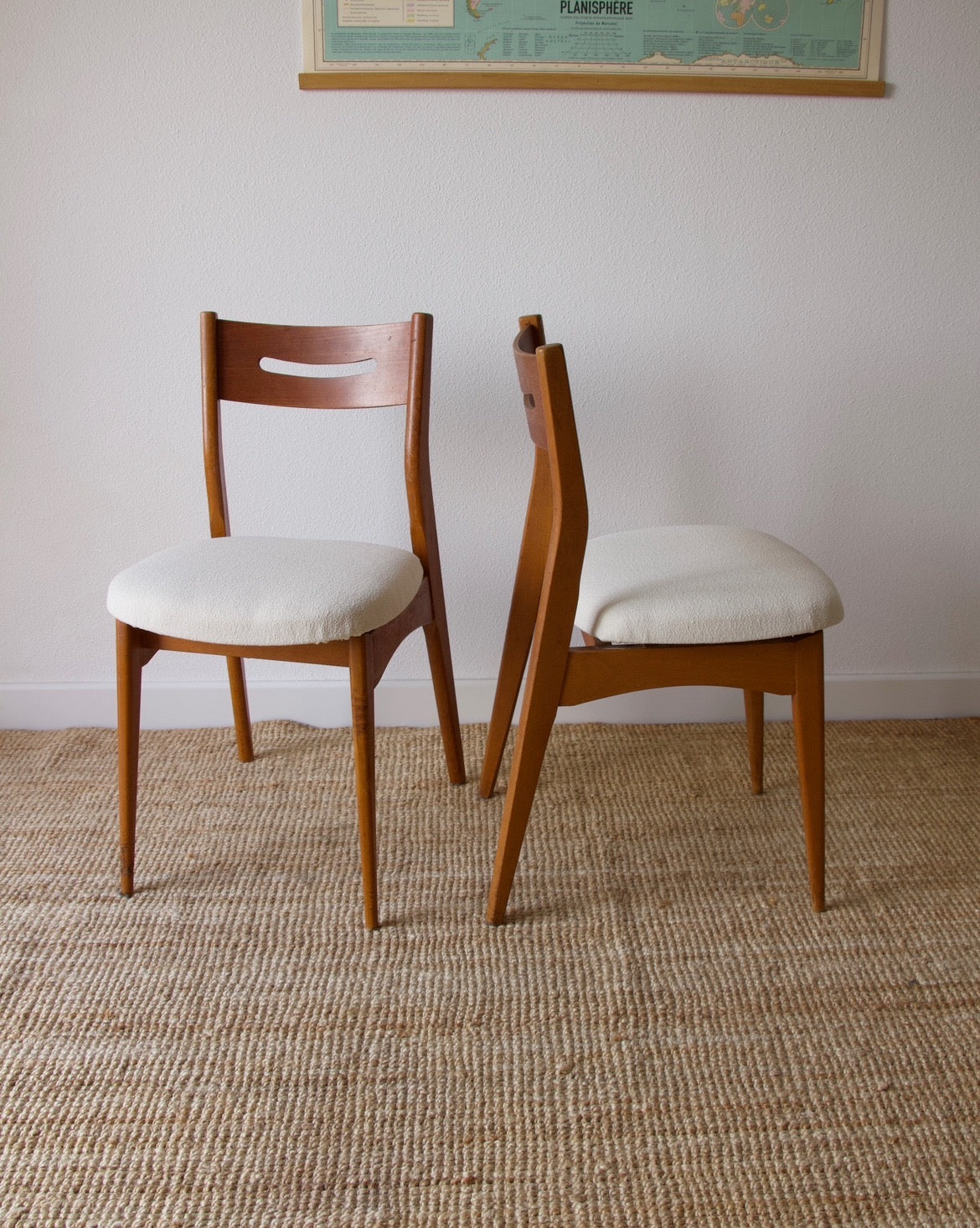 Paire de chaises style scandinave années 60 - Brocante Vannes Mobilier & Décoration Vintage