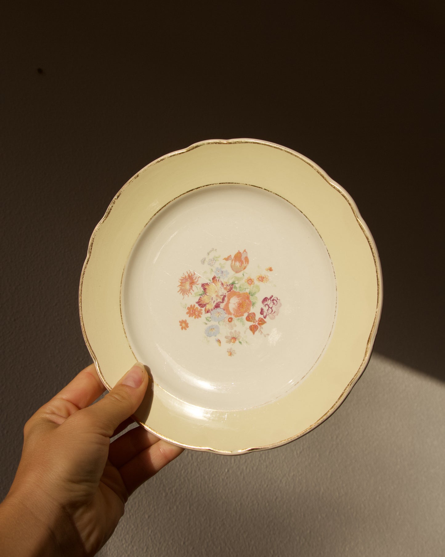 Lot de 5 assiettes à dessert vintage - Brocante Vannes - Décoration vintage