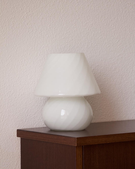 Lampe champignon blanche Italienne années 80