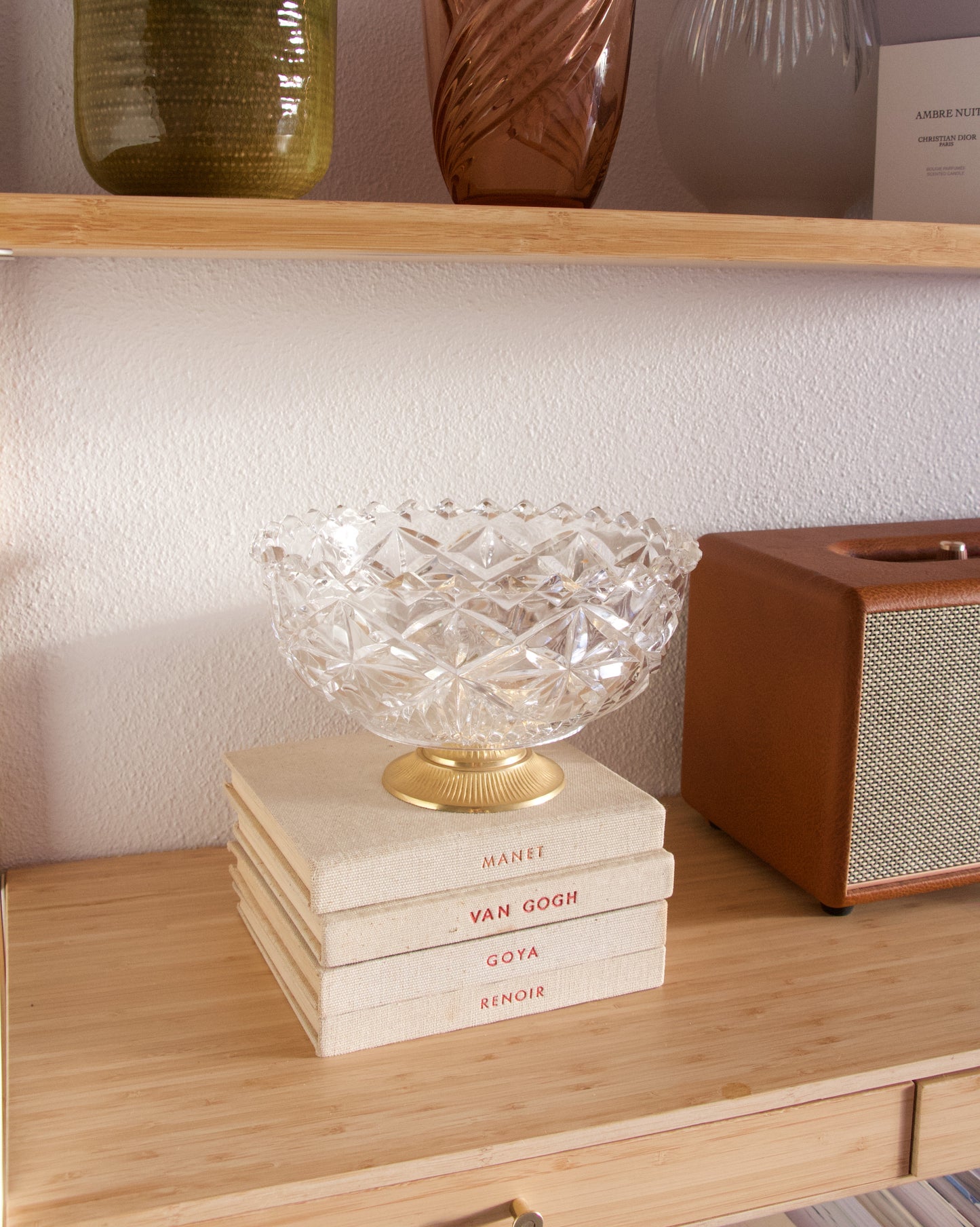 Ancienne coupe en cristal de bavière sur pied - Brocante Vannes Décoration Meubles Vintage 