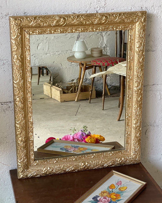 Miroir vintage doré - Pépites Déco Vintage Brocante Vannes