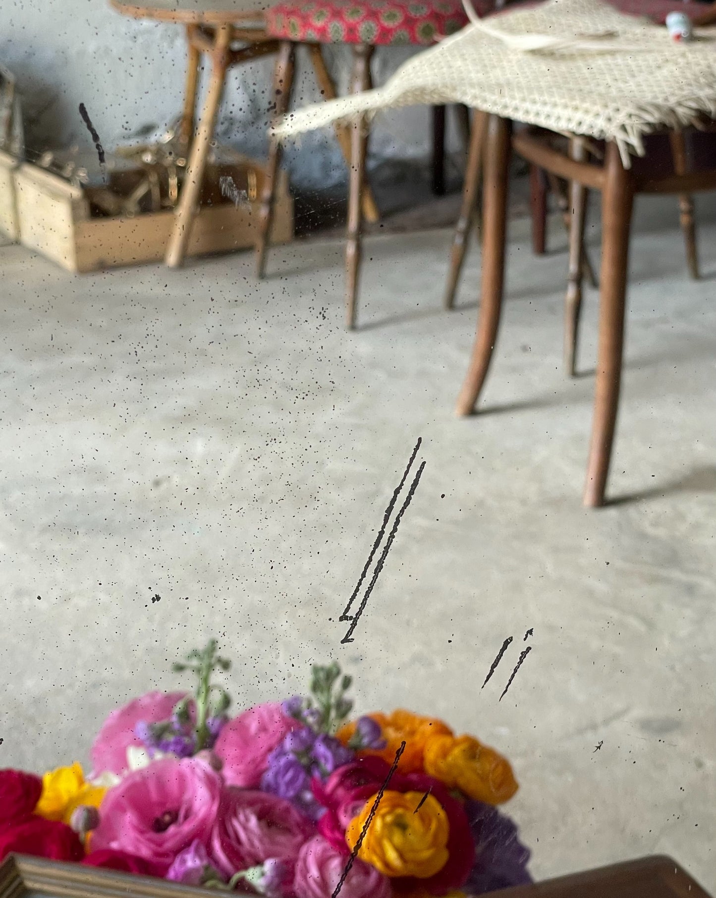 Miroir vintage doré - Pépites Déco Vintage Brocante Vannes