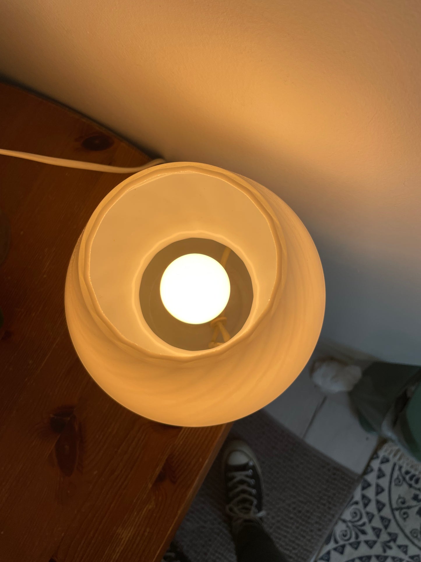 Pépites Déco Vintage - Lampe champignon blanche Italienne