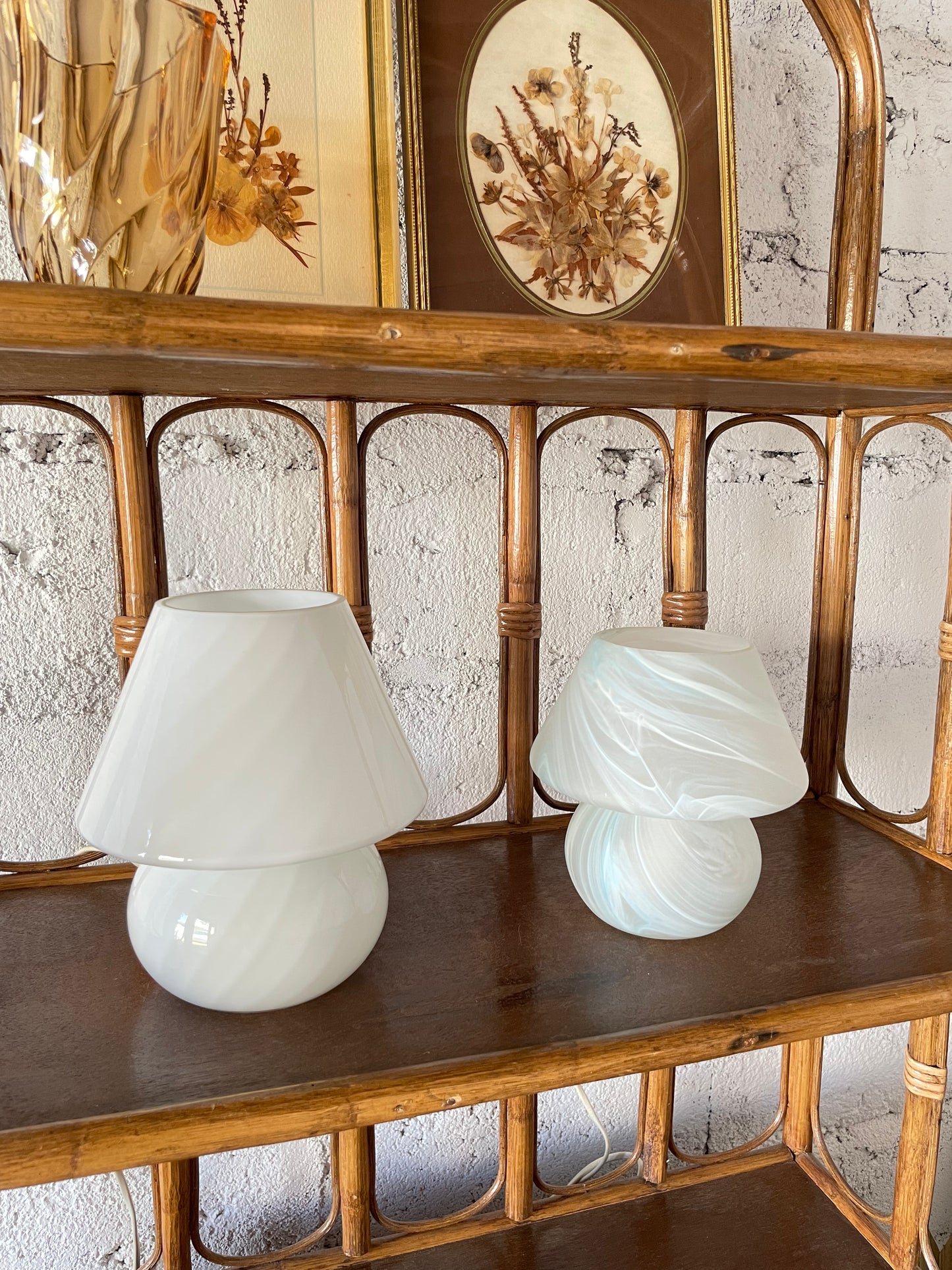 Pépites Déco Vintage - Lampe champignon blanche Italienne