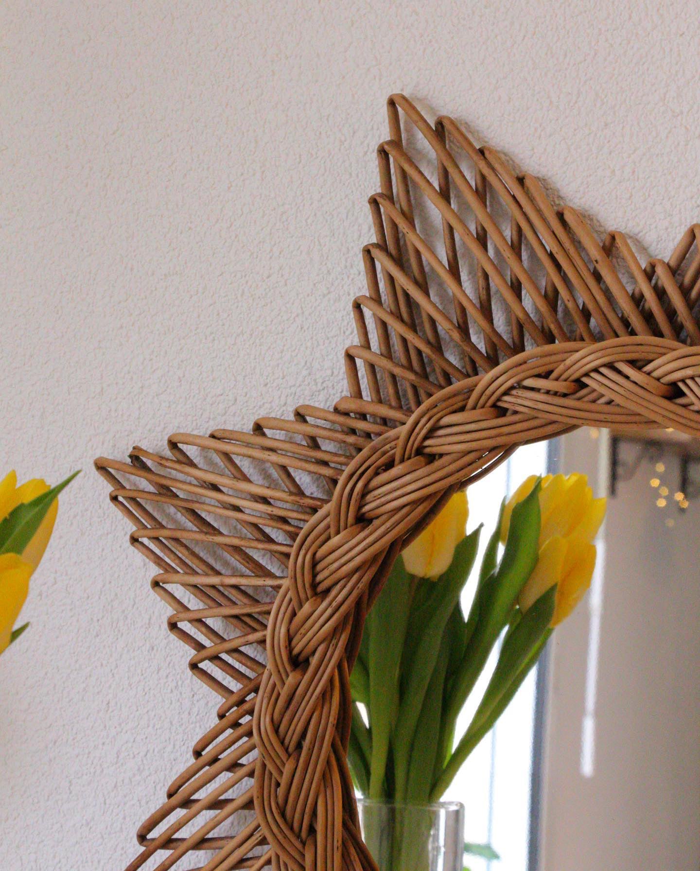 Miroir rotin vintage années 60 - Pépites Déco Vintage Brocante Vannes